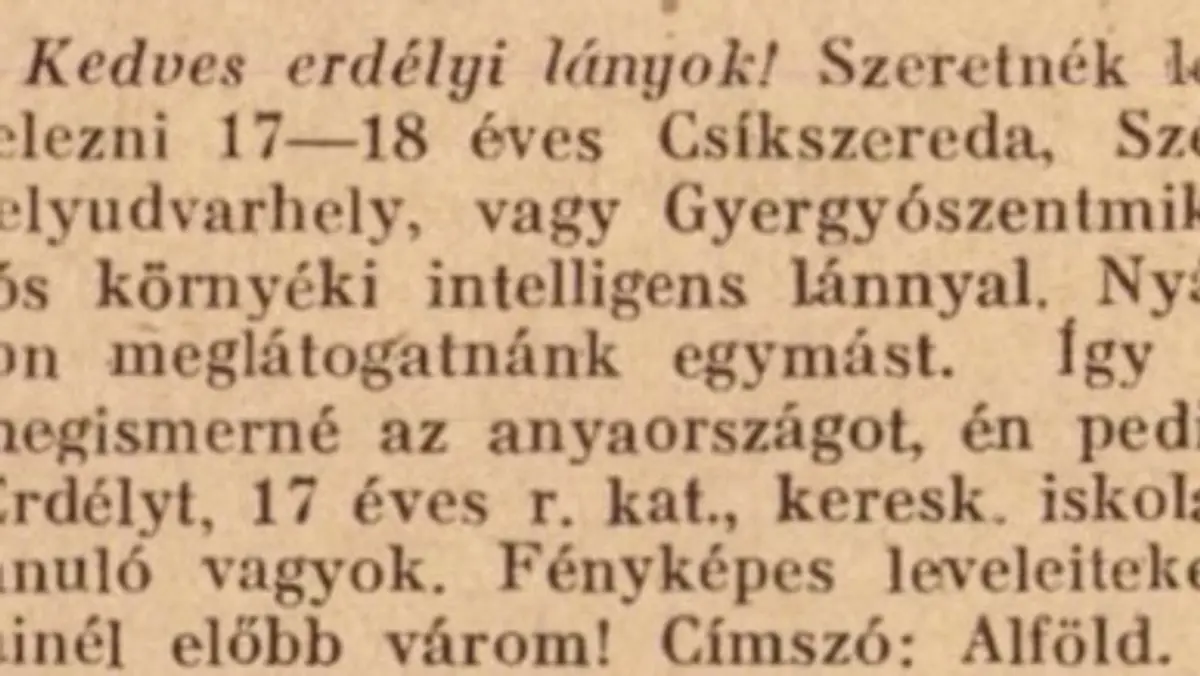 Hirdetés a Magyar Lányok 1943. május 8-ai számában