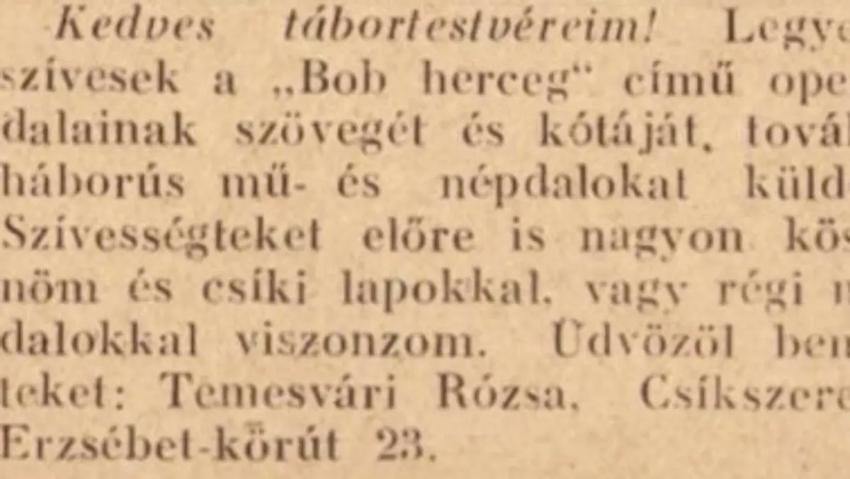 Hirdetés a Magyar Lányok 1943. augusztus 14-ei számában