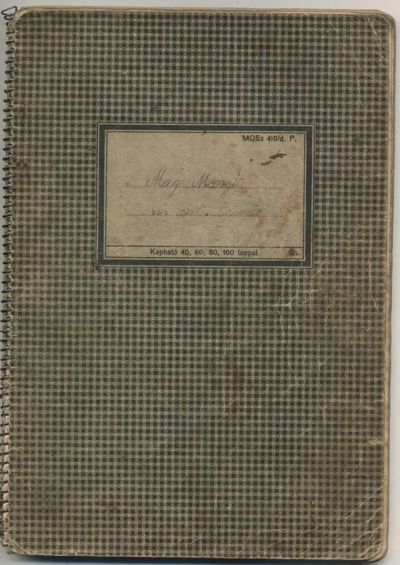 Mag Margit füzete.  Kép a Csíki Székely  Múzeum jóvoltából